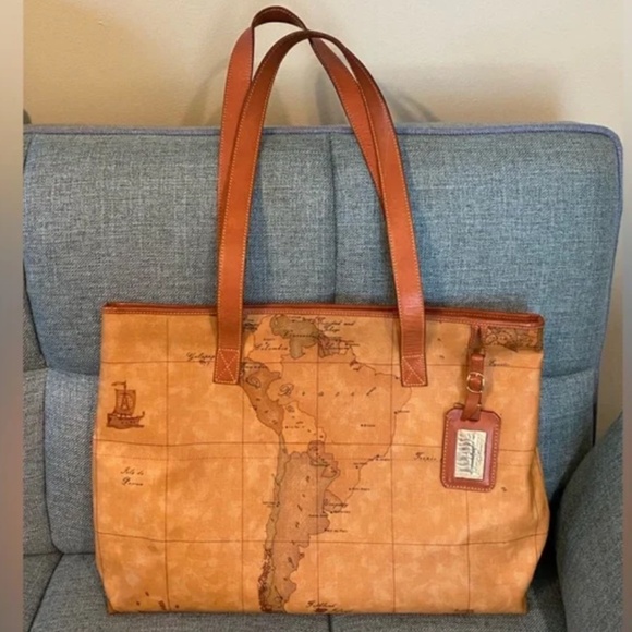 Vintage Alviero Martini Classe Leather Tote Shoulder Travel Bag - Picture 1 of 10